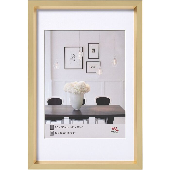Walther cadre plastique Steel Style 40x50 cm or avec passe-partout 30x40 cm
