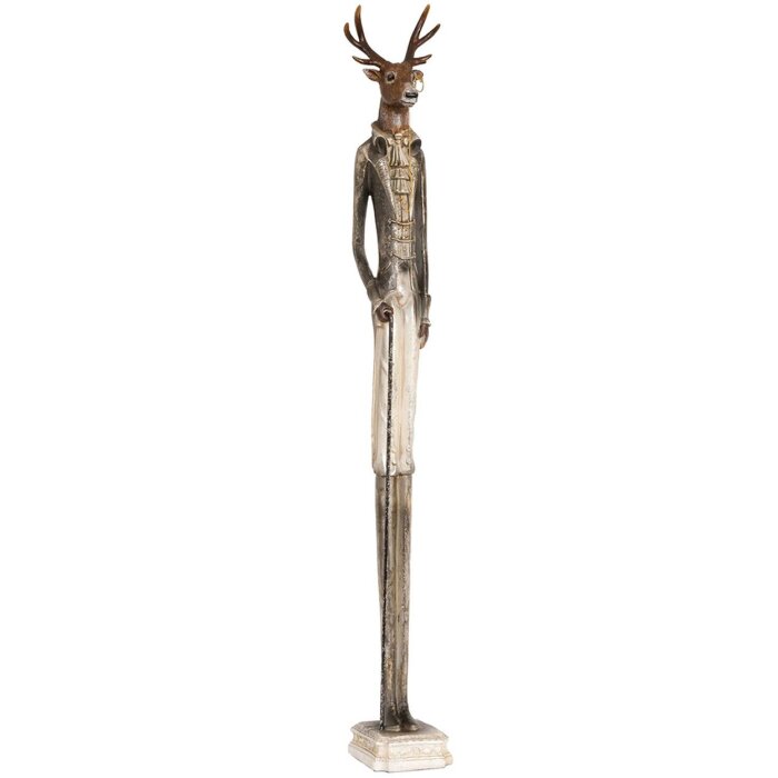 Décoration Cerf Clayre & Eef 4PR0045 - 12x12x92 cm gris foncé