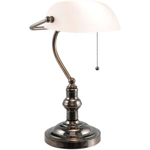 Lampe de bureau blanc Clayre & Eef 5LL-5100W - 27x23x42 cm E27 - Max. 1x 60Watt blanc
