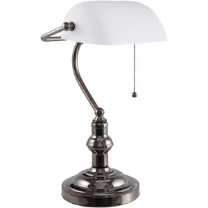Lampe de bureau blanc Clayre & Eef 5LL-5100W - 27x23x42 cm E27 - Max. 1x 60Watt blanc