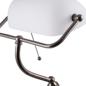 Lampe de bureau blanc Clayre & Eef 5LL-5100W - 27x23x42 cm E27 - Max. 1x 60Watt blanc