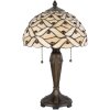 LumiLamp 5LL-5181 Lampe de table Tiffany Ø 30x50 cm Beige Marron Verre demi-cercle