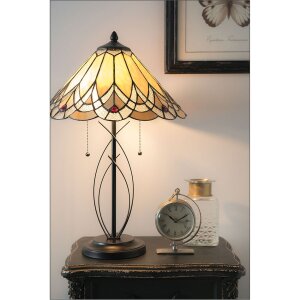 Lampe de table Tiffany Clayre & Eef 5LL-5186 - Ø 40x60 cm - E27 - Max. 2x60 Watt multi