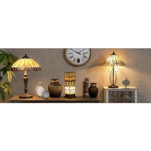 Lampe de table Tiffany Clayre & Eef 5LL-5186 - Ø 40x60 cm - E27 - Max. 2x60 Watt multi