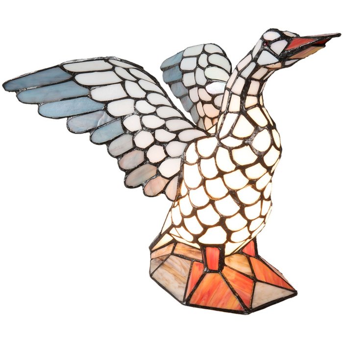 Lampe de table Tiffany oie Clayre & Eef 5LL-5928 - 38x26x30 cm - E14-max 1x40W multi