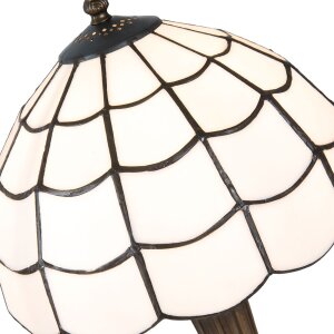 Lampe de table Tiffany Clayre & Eef 5LL-5936 - Ø 25x43 cm - E27-max 1x40W blanc