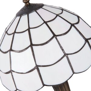 Lampe de table Tiffany Clayre & Eef 5LL-5936 - Ø 25x43 cm - E27-max 1x40W blanc