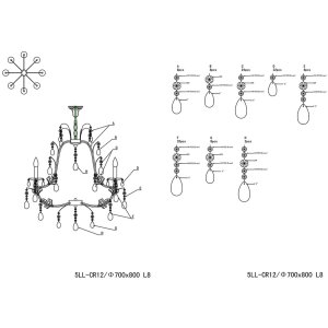 Lustre Clayre & Eef 5LL-CR12 - 90-150 x Ø 75...