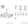 Lustre Clayre & Eef 5LL-CR63 - 18-lumière 64xØ 120 cm 18x E14-40w transparent