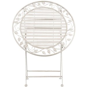 Table avec 2 chaises Clayre & Eef 5Y0385 - Ø 70x77 cm - 40x52x93 cm (2) distressed blanc