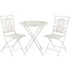Table avec 2 chaises Clayre & Eef 5Y0385 - Ø 70x77 cm - 40x52x93 cm (2) distressed blanc
