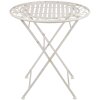 Table avec 2 chaises Clayre & Eef 5Y0385 - Ø 70x77 cm - 40x52x93 cm (2) distressed blanc
