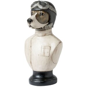 Buste chien Clayre & Eef 6PR1161 - 24x26x51 cm distressed blanc