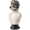 Buste chien Clayre & Eef 6PR1161 - 24x26x51 cm distressed blanc