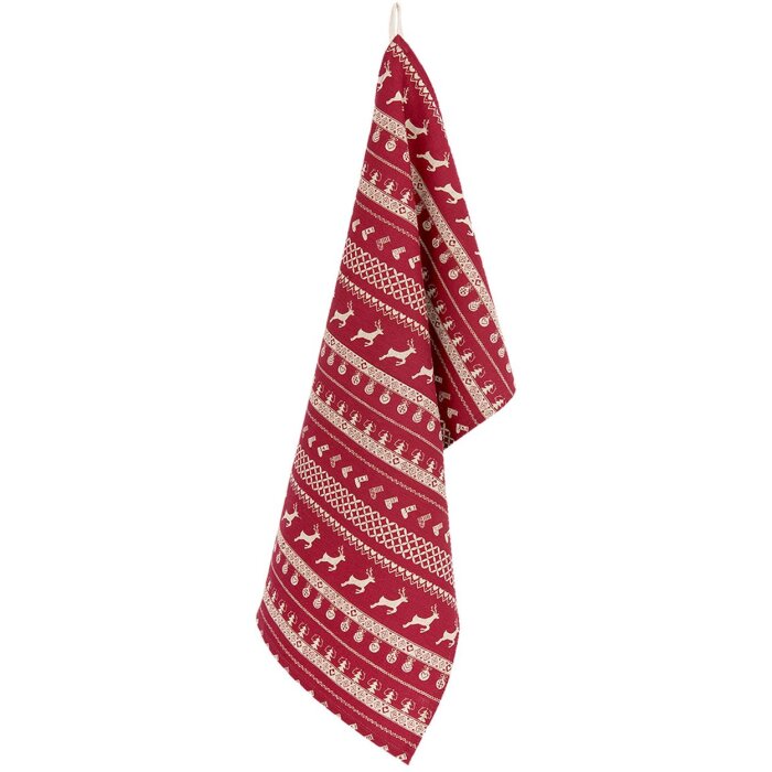 Torchon de cuisine Clayre & Eef NOC42C-3 - 50x85 cm rouge