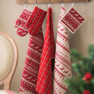 Gant de four Clayre & Eef NOC44-2 - 16x30 cm rouge