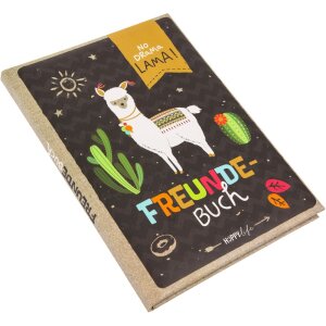 Livre dor des amis A5 HAPPYlife Lama 15x21 cm 88 pages illustrées