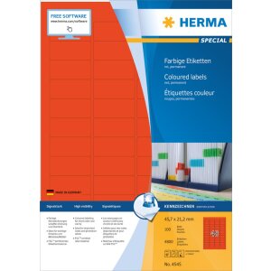 Herma SPECIAL Étiquettes de couleur A4, 45,7 x...