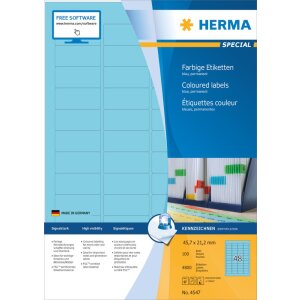 Herma SPECIAL Étiquettes de couleur A4, 45,7 x...