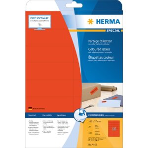 Herma SPECIAL Étiquettes de couleur A4, 105 x 37...