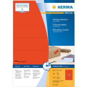 Herma SPECIAL Étiquettes de couleur A4, 105 x 42,3...