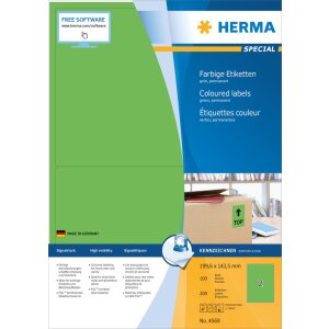 Herma SPECIAL étiquettes couleur A4, 199,6 x 143,5...