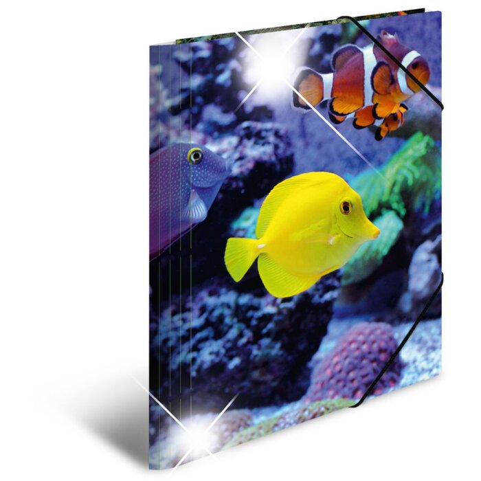 Chemise à rabats HERMA Glossy Animaux DIN A4 PP Poissons