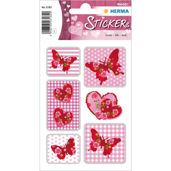 Herma MAGIC autocollant cœur de rose, soie
