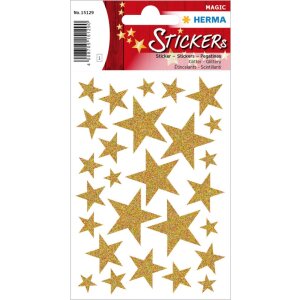 Herma MAGIC Stickers étoiles or, paillettes