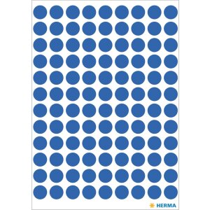 Étiquettes multi-usages bleues Ø 8 mm rond...