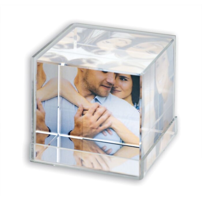 Cube photo en verre Fargo 3 photos 5,9x5,9 cm