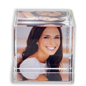 Cube photo en verre Fargo 3 photos 5,9x5,9 cm