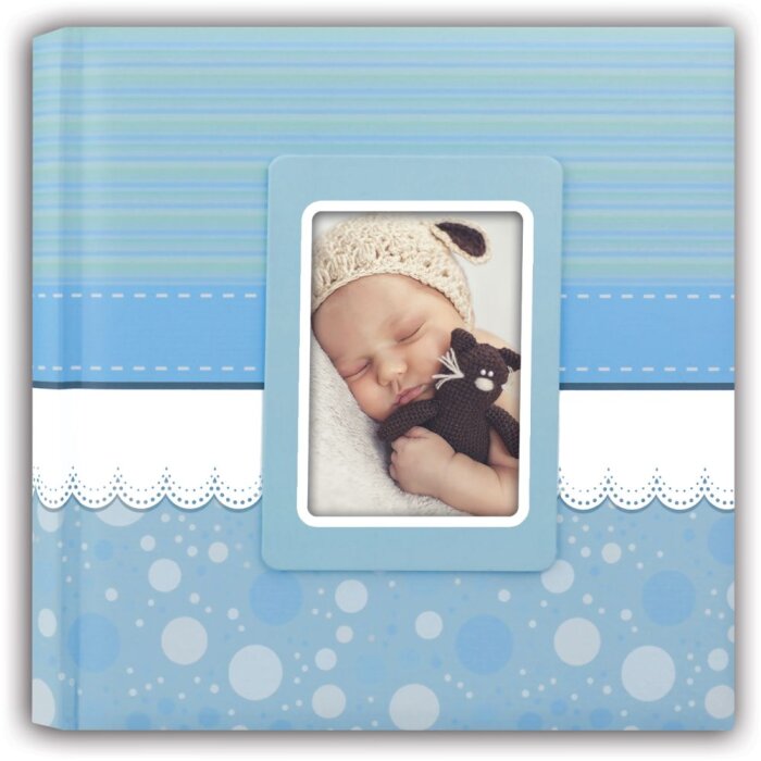Cinzia album bébé 24x24 cm bleu