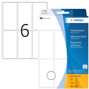 Étiquettes multi-usages blanches 34x67 mm papier...