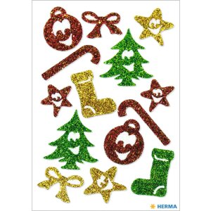 HERMA GLITTERY Symboles de Noël autocollants 1 feuille