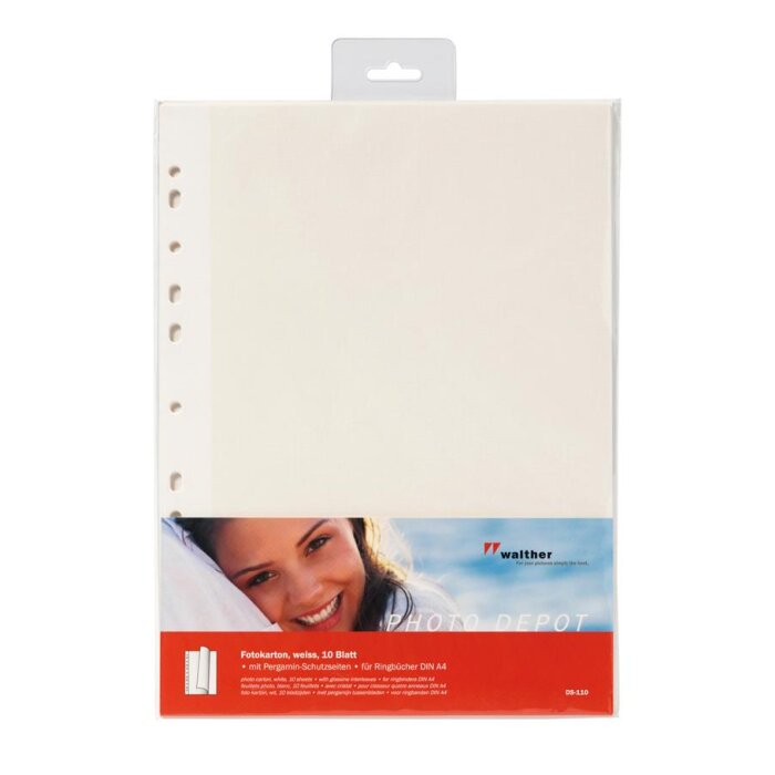 Feuilles à insérer - carton photo avec pergamine blanc
