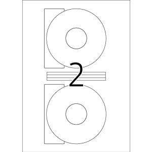Étiquettes de CD A4 blanches Ø 116 mm...