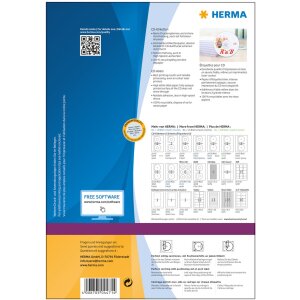 Étiquettes de CD A4 blanches Ø 116 mm papier mat opaque 200 pièces