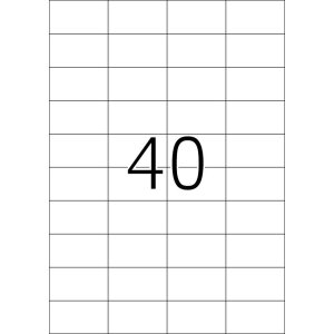 Étiquettes Premium A4, blanches 52,5x29,7 mm papier mat 8000 pcs.
