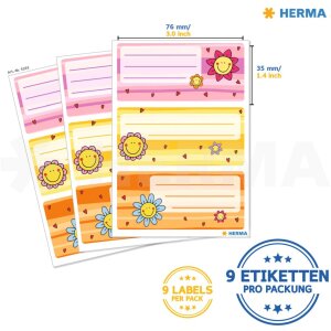 Étiquettes décole HERMA École Visages de fleurs