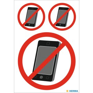 Étiquettes davertissement Pas de portable...