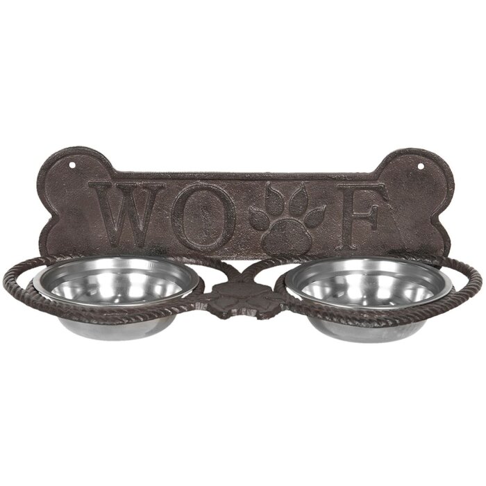 Gamelle pour animaux 6Y3203 noir - marron 39x18x12 cm