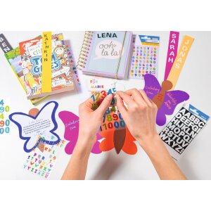 Autocollants HERMA lettres, Stone gaufré multicolore