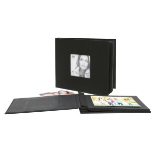 A66DH2 Album adhésif noir avec couverture en lin...