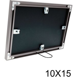 S021D7 Cadre de galerie en aluminium de couleur grise pour 2 photos 13x18 cm