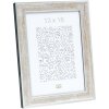 S40JE9 Cadre en bois couleur argent avec surface craquelée brun foncé 30x45 cm