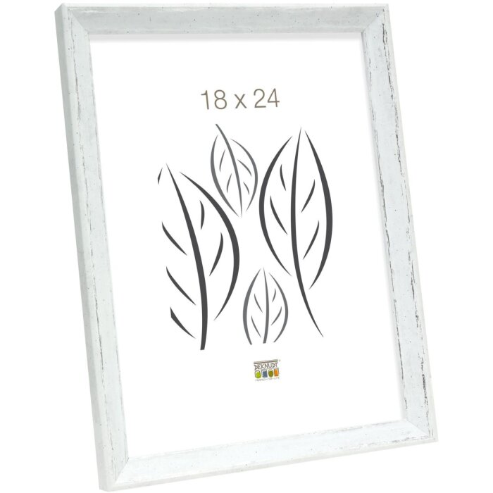 S46DF1 Cadre photo en blanc avec bord argenté 10x15 cm