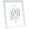 S46DF1 Cadre photo en blanc avec bord argenté 10x15 cm