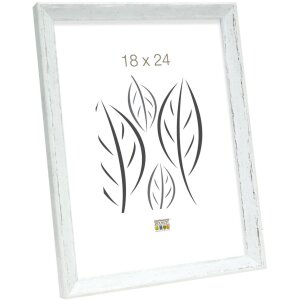 Cadre photo Deknudt S46DF1 blanc avec bord argenté...