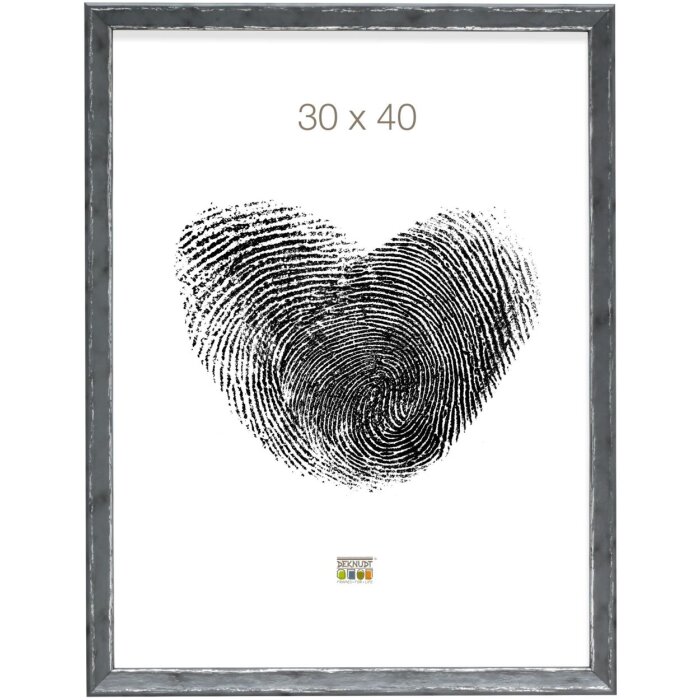 S46DF7 Cadre photo gris avec bord argenté 15x20 cm